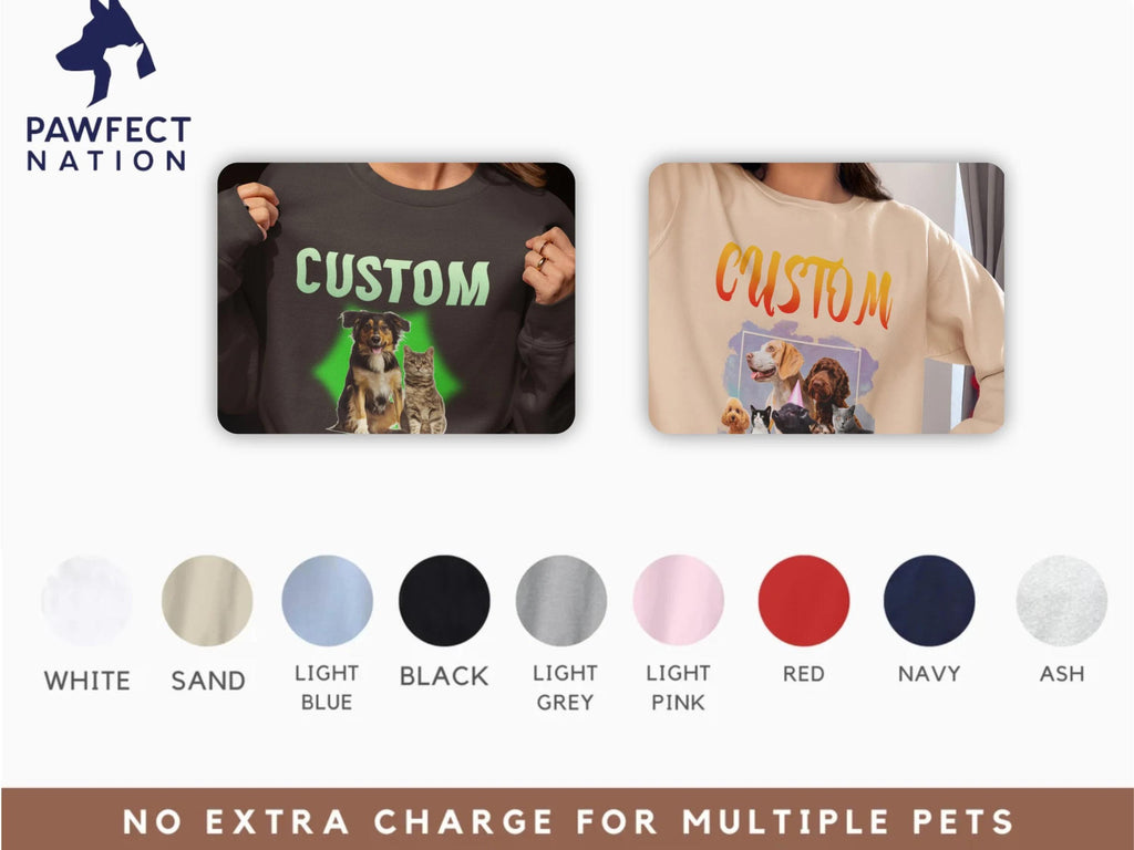 Custom Dog Name & Photo Sweatshirt, Dog Lover Gift, Personalized Pet Photo Crewneck, Custom Dog Mom Sweatshirt, Dog Dad Gift, Pet Sweatshirt
