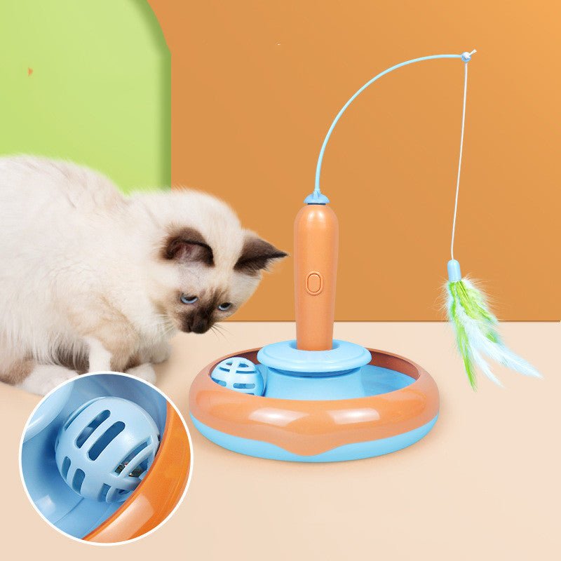 2-in-1 Self-Play Pet Cat Toy with Feather - Pawfect Nation