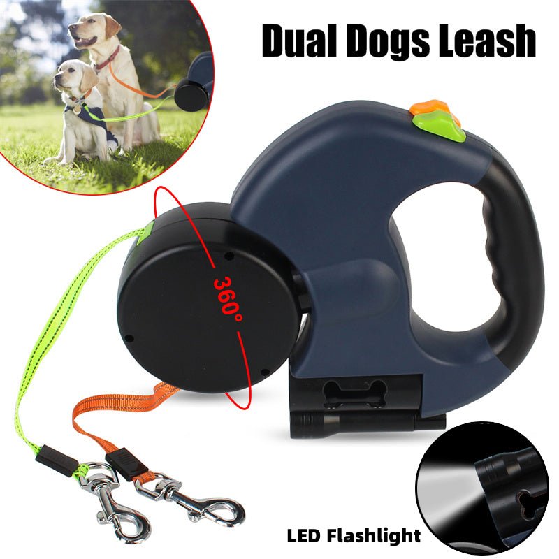 3m Retractable Dual Dog Leash - Pawfect Nation