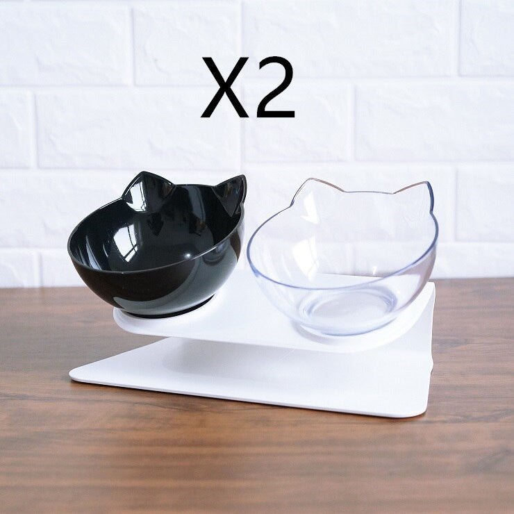 Double Cat Bowl with Raised Stand - Pawfect Nation