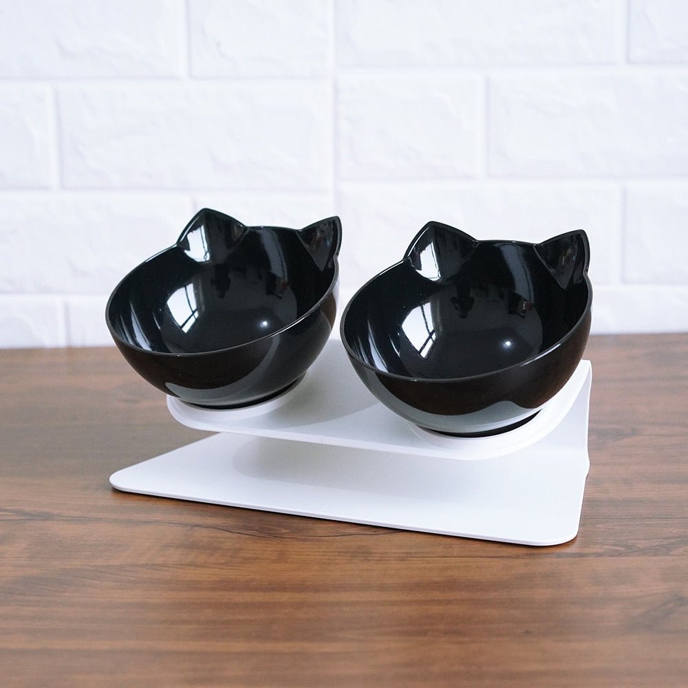 Double Cat Bowl with Raised Stand - Pawfect Nation