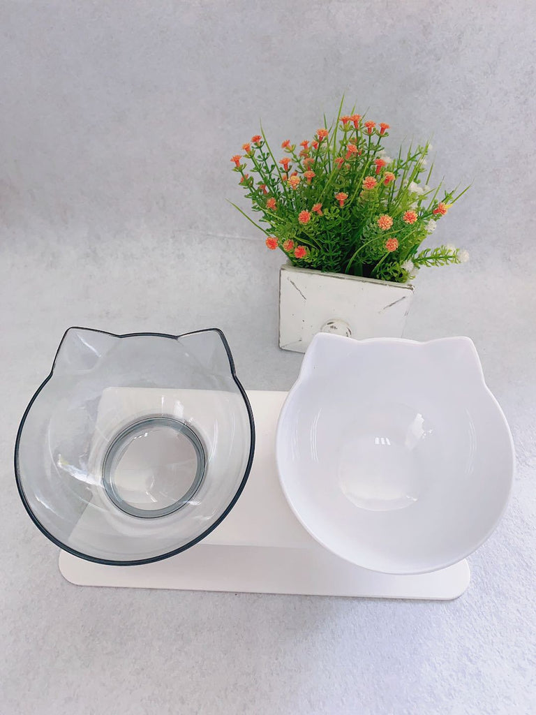 Double Cat Bowl with Raised Stand - Pawfect Nation