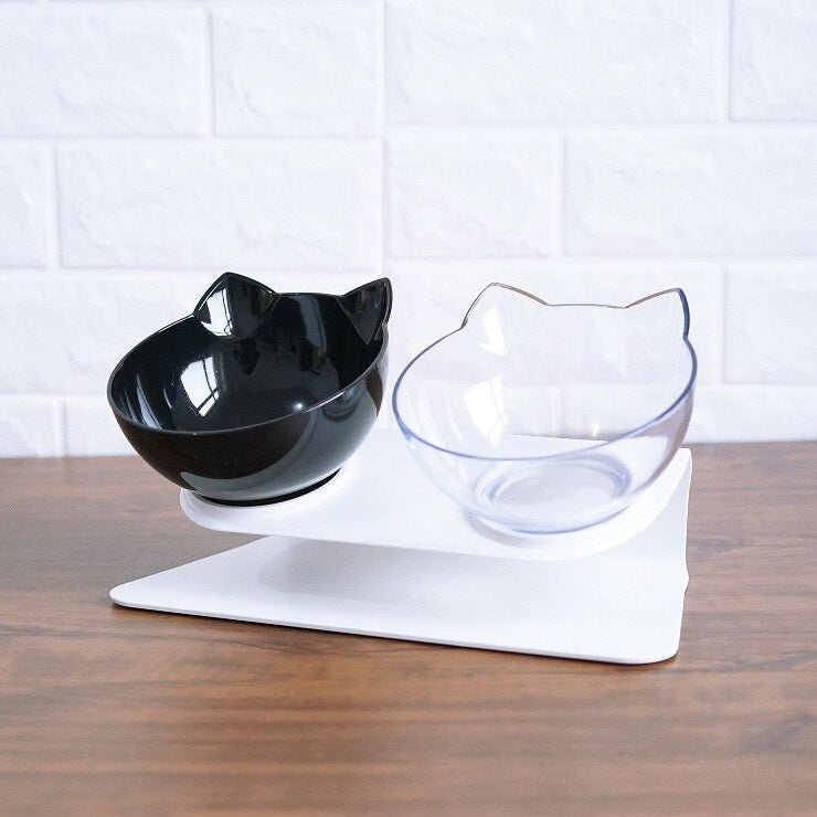 Double Cat Bowl with Raised Stand - Pawfect Nation