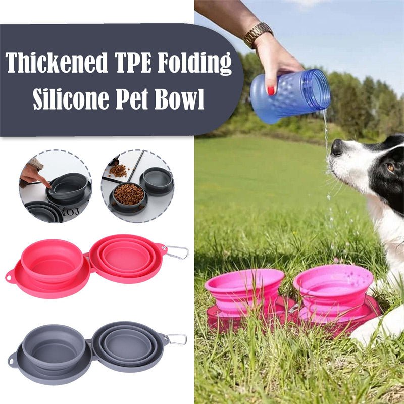 Foldable Rubber Double Pet Feeding Bowl - Pawfect Nation