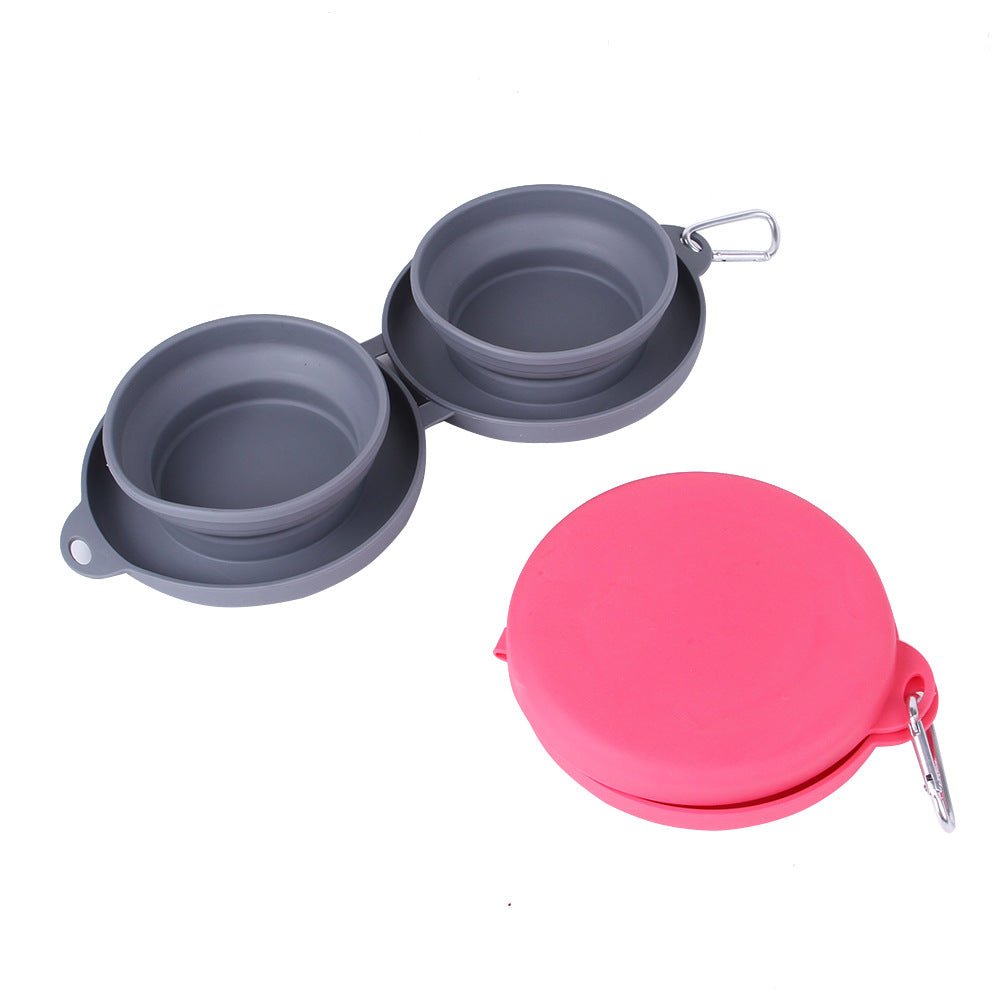 Foldable Rubber Double Pet Feeding Bowl - Pawfect Nation