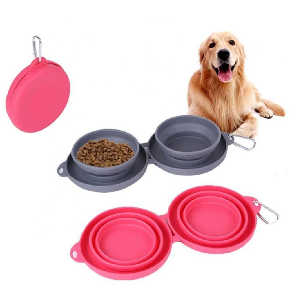 Foldable Rubber Double Pet Feeding Bowl - Pawfect Nation