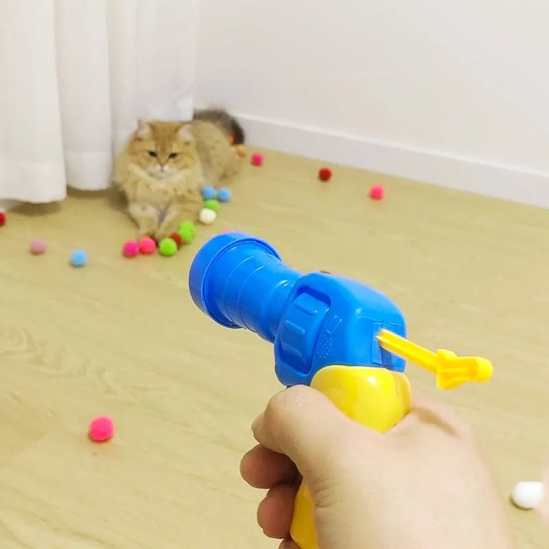 Interactive Launch Training Cat Toys Creative Kittens Mini Pompoms Games Stretch Plush Ball Toys Cat Supplies Pet Accessories - Pawfect Nation