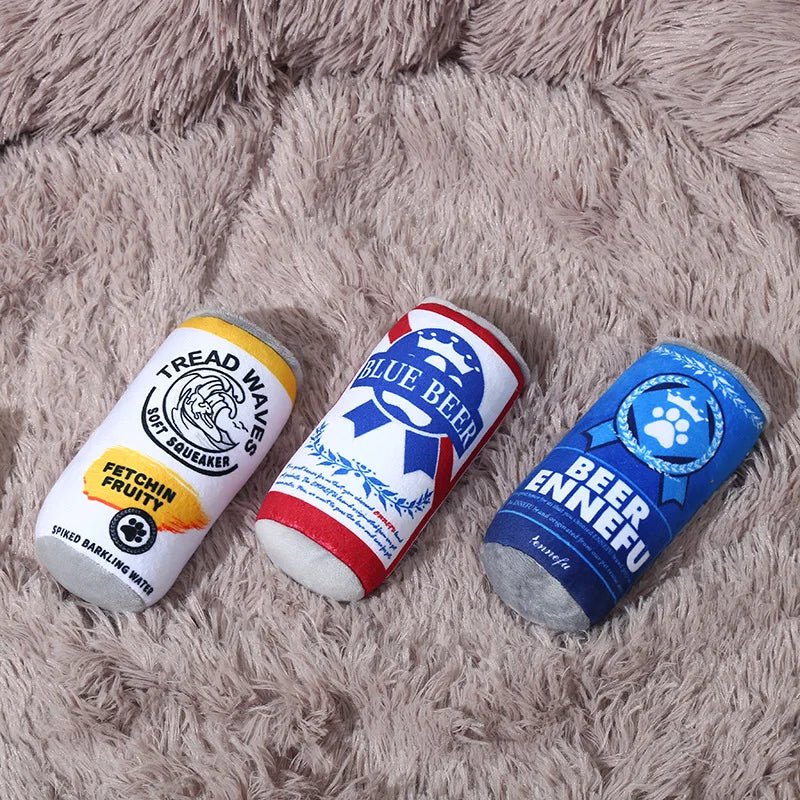 Stuffed Dog Toys Durable Plush Dog Toy Simulated Beer Squeaky Dog Toys Chew Toys Dogs Puppies,Soft Durable,Tough Chew Resistant - Pawfect Nation